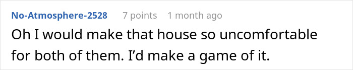 Screenshot of an online comment discussing making the house uncomfortable to expose cheating suspicion between a guy, his girlfriend, and roommate.