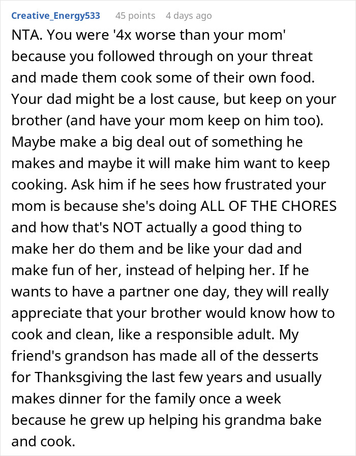 Dad and brother cooking food together in a kitchen, preparing a meal with smiles and teamwork.