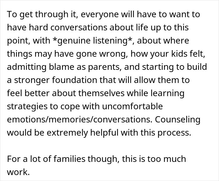 Text on screen discussing hard conversations, genuine listening, and coping strategies for parents and children failures. Text on screen discussing hard conversations, genuine listening, and coping strategies for parents and children failures.