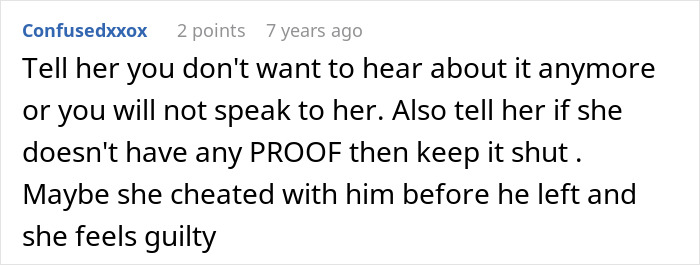 Comment advising how to handle fabricated cheating evidence, relating to woman fabricating evidence of cheating.