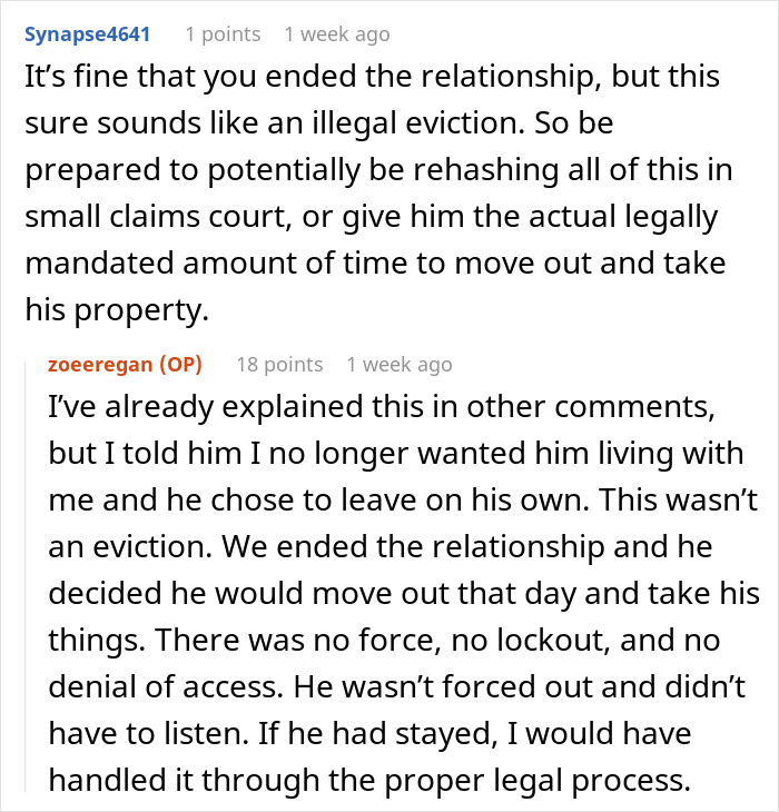 Screenshot of a Reddit conversation about a woman unable to handle her ex’s dog and threatening to take it to a shelter. Screenshot of a Reddit conversation about a woman unable to handle her ex’s dog and threatening to take it to a shelter.