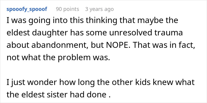 Comment discussing a dad feeling guilty for distancing from daughter during messy divorce and discovering a heartbreaking truth.