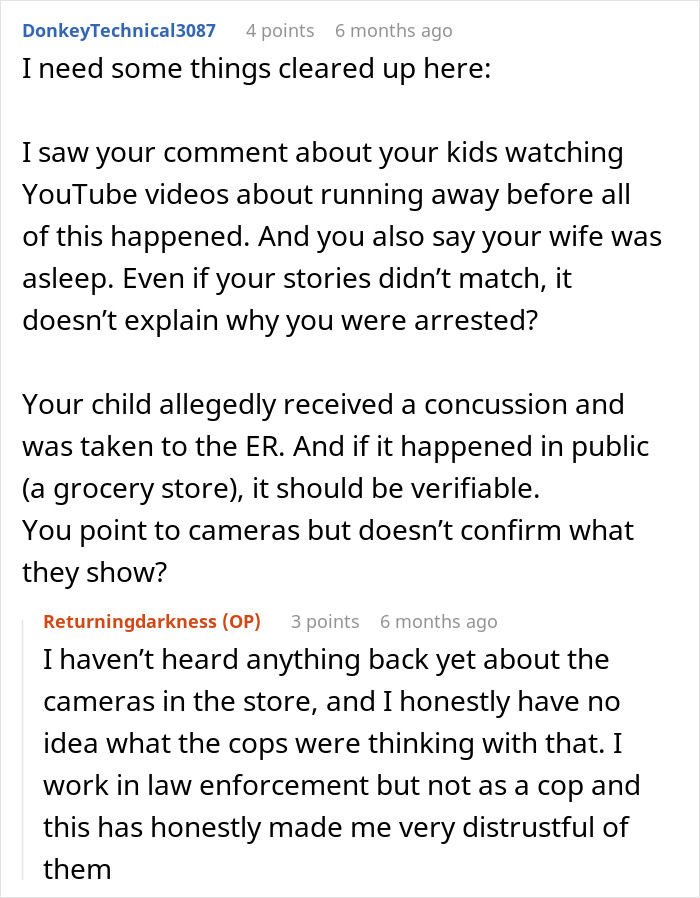 Reddit discussion about a dad accused by his kids, sharing how his life and trust in law enforcement fell apart.
