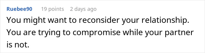 Comment on a social media post about a woman learning a brutal reality check after asking widower boyfriend to remove his wedding ring.