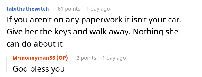 Screenshot of a discussion about a teen’s first car turning into a debt trap set by mom, advising to walk away. Screenshot of a discussion about a teen’s first car turning into a debt trap set by mom, advising to walk away.