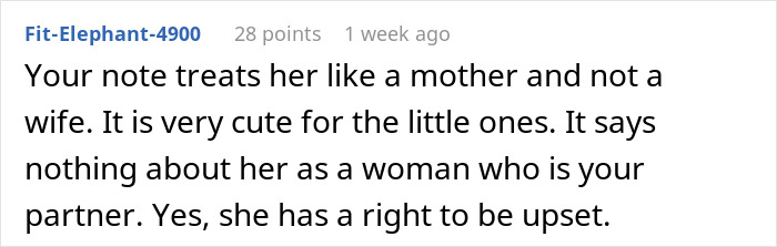 Comment on husband's note to wife explaining why he doesn't understand why she's mad, highlighting relationship dynamics.