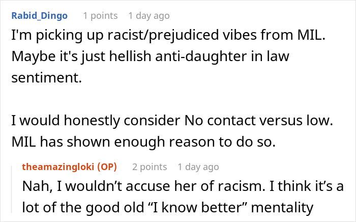 Online discussion about mil refuse baby name involving family conflict and in-law relationship issues.