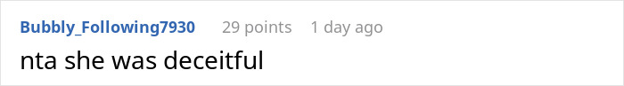 Screenshot of a Reddit comment saying she was deceitful in a discussion about dumping a girlfriend with kids. Screenshot of a Reddit comment saying she was deceitful in a discussion about dumping a girlfriend with kids.