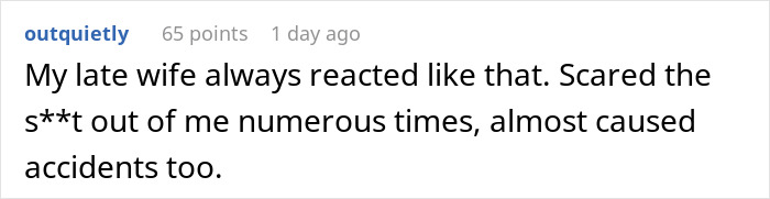 Screenshot of an online comment discussing anxiety meltdown and its impact on safety in a marriage.