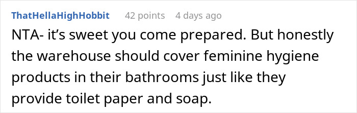 Screenshot of a Reddit comment discussing workplace issues after a woman reported a man to HR for inappropriate behavior.