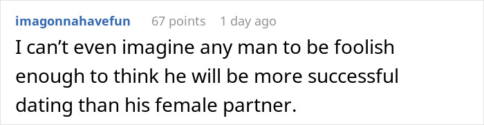 Screenshot of a Reddit comment discussing a man's plan to open relationship to date younger coworker backfiring.