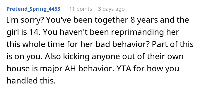 Comment discussing a woman who snaps and kicks her fianc&eacute; and stepdaughter out, regretting wanting them back.