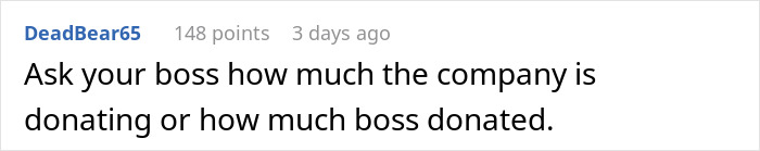 Screenshot of a Reddit comment discussing coworkers pressuring a guy to donate PTO to a colleague and his refusal to do so.