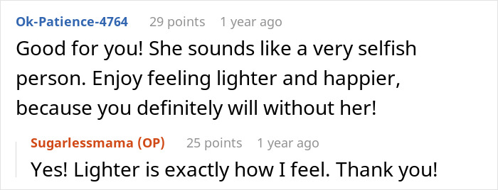 Screenshot of a Reddit conversation about a MIL trying to turn DIL&rsquo;s pregnancy emergency into Facebook likes.