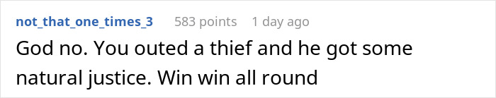Comment about man stealing colleague&rsquo;s extra-spicy lunch and experiencing regret and a fiery mouth as natural justice.