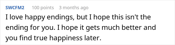 Comment expressing hope for better future and true happiness after dad gets accused by his own kids and life falls apart.
