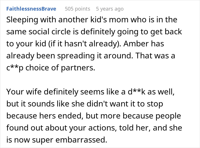Comment discussing social circle drama after wife makes husband agree to an open marriage to reconnect with ex.