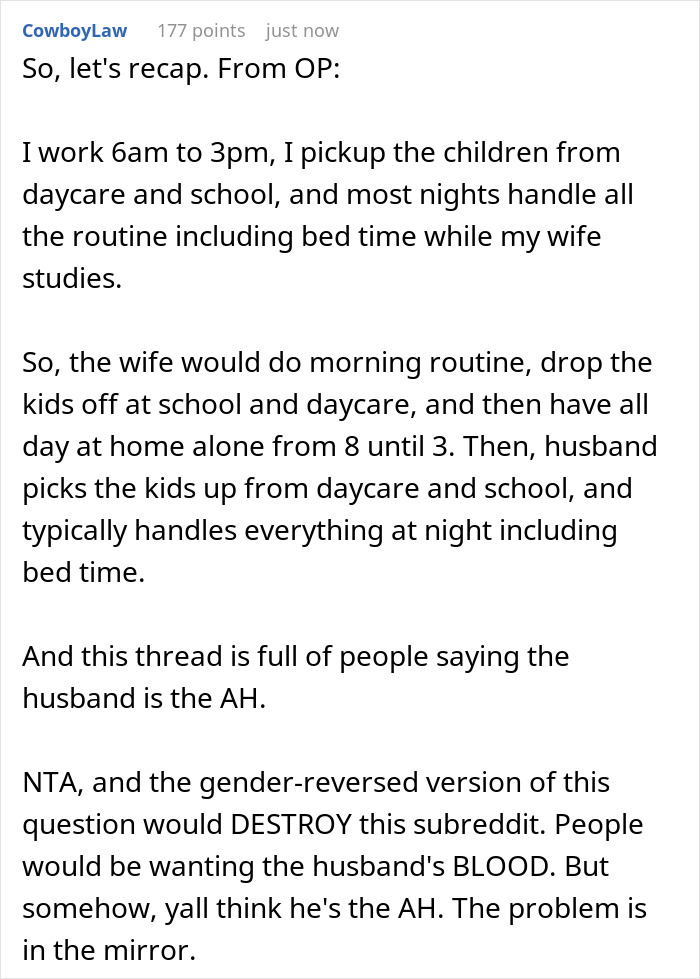 Dad struggling to keep toddler away from mom who needs quiet time to study while managing daily childcare routines.