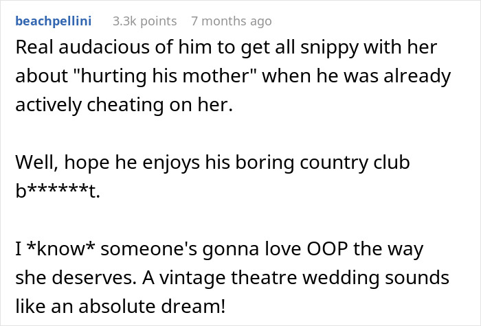 Screenshot of a Reddit comment discussing a woman snapping at her MIL over a manipulative gift controlling her life.