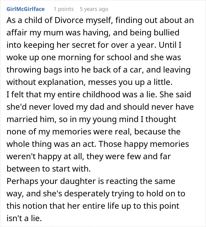 Dad feeling guilty and distancing himself from daughter during messy divorce, uncovering heartbreaking family truth.