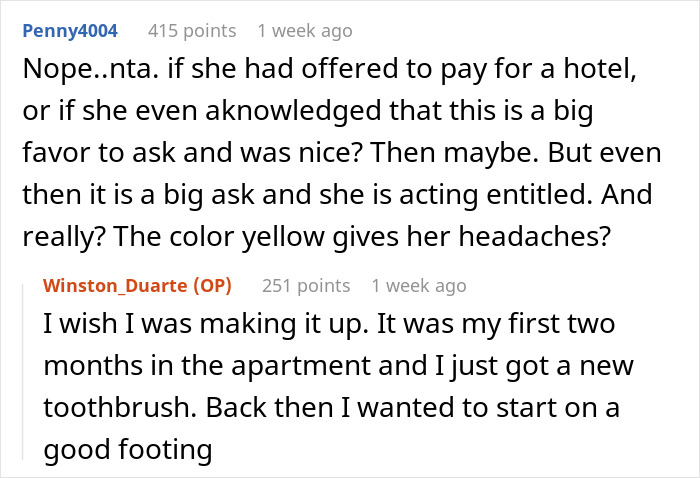 Reddit discussion about guy refusing to pay for hotel to help roommate lie to her conservative family.