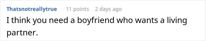 Comment on a forum post about a woman getting a brutal reality check from her widower boyfriend after asking him to remove his wedding ring.