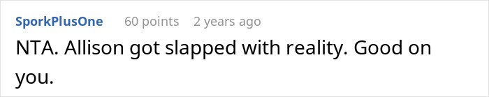 Comment text from an online forum where a user responds to a dispute involving a lady insulting her SIL&rsquo;s hubby.