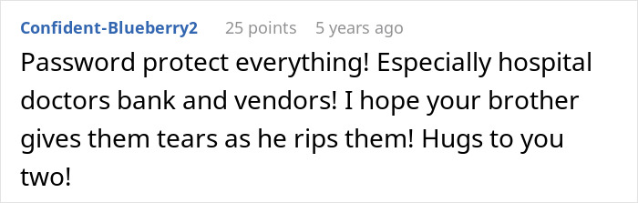 Screenshot of an online comment discussing parents trying to guilt-trip a couple into having kids and threatening disinheritance.