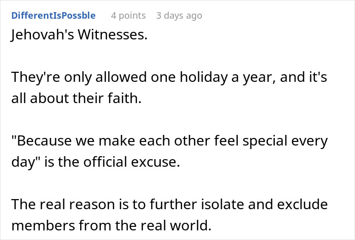 Babysitter gives birthday gift causing mother to become furious during a family celebration at home.