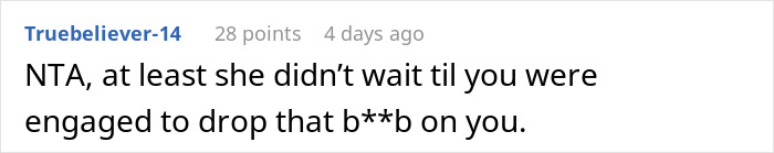 Screenshot of a forum comment discussing a woman forcing her boyfriend to sign a contract for income sharing.