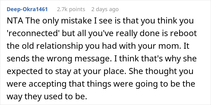 Reddit comment discussing mother airport trip drama, focusing on relationship misunderstandings and expectations at a family visit. Reddit comment discussing mother airport trip drama, focusing on relationship misunderstandings and expectations at a family visit.
