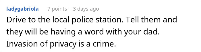Comment discussing reporting a man upset his 27-year-old son won&rsquo;t let him track his car with an AirTag for safety.