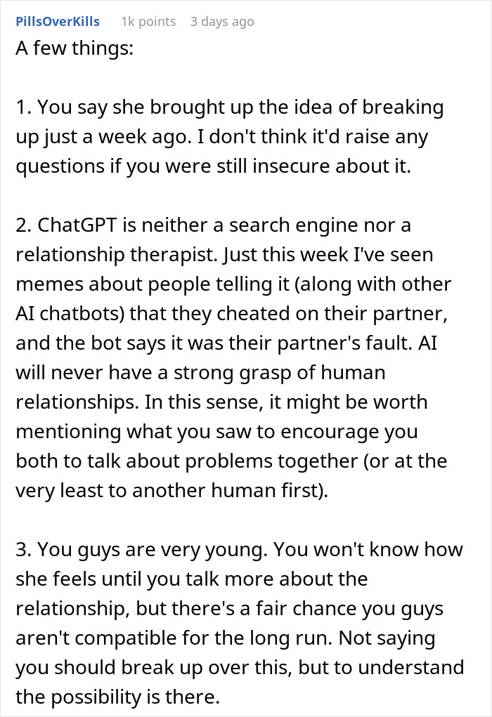 Woman uses AI as personal relationship coach while girlfriend panics after discovering she&rsquo;s seeking upgrades.