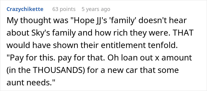 Comment about family shock and disownment over gay son&rsquo;s extravagant wedding invitation exclusion on a forum page.