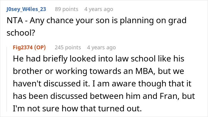 Reddit conversation discussing a mom urging son not to marry girlfriend straight after high school and tension with fiancée. Reddit conversation discussing a mom urging son not to marry girlfriend straight after high school and tension with fiancée.