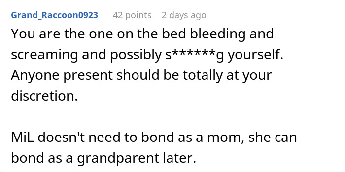 Pregnant woman refuses fianc&eacute;&rsquo;s mom in delivery room, fianc&eacute; asks her to compromise on presence during birth.