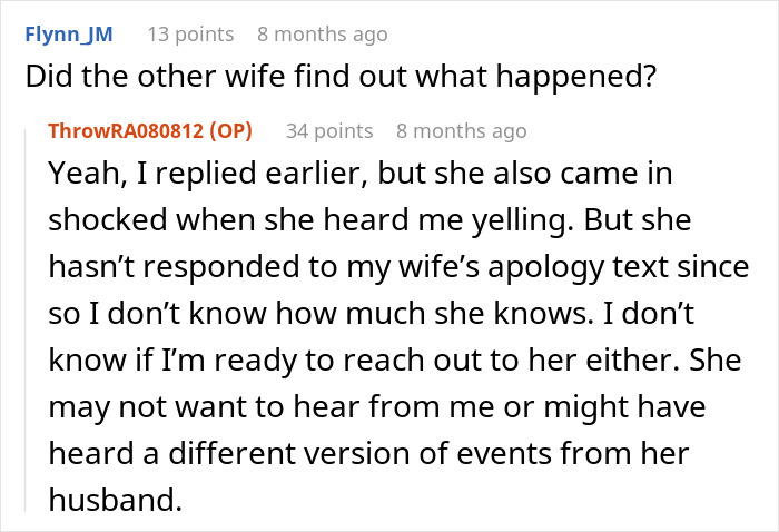 Reddit conversation showing man debating divorce after wife’s validation seeking nearly wrecked their lives. - 54