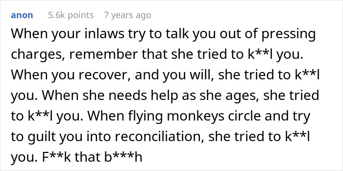 Screenshot of an online comment describing a man suffering from cancer and toxic behavior from his mother-in-law.