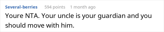Screenshot of a forum comment discussing a teen refusing to live with bio parents who abandoned him and the court case. Screenshot of a forum comment discussing a teen refusing to live with bio parents who abandoned him and the court case.