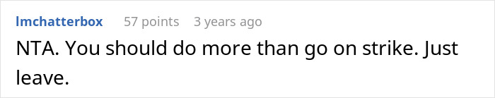 Screenshot of an online comment discussing a working wife dropping the supermom act amid a man-child hubby’s criticism. - 21