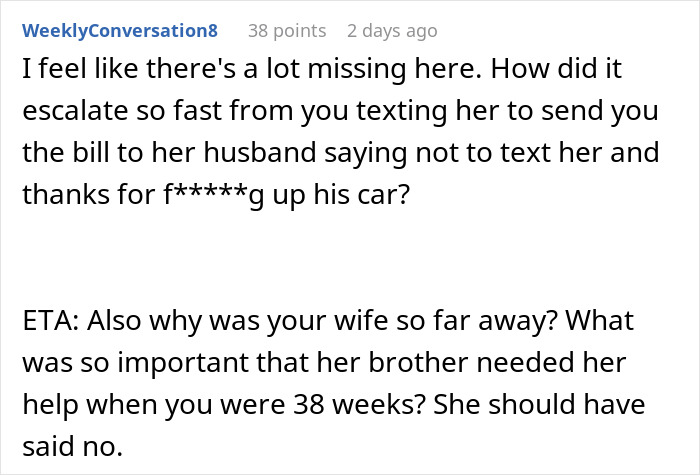 Woman giving birth in a car, looking confused as friends start ignoring her after the event.