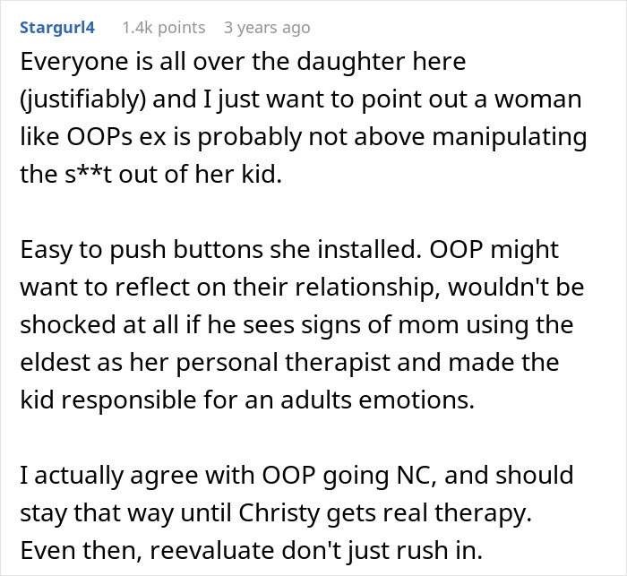Comment discussing a dad&rsquo;s guilt over distancing from daughter during messy divorce, revealing a heartbreaking truth.