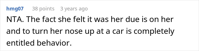 Comment discussing entitled behavior related to step-daughter trust fund and disputes over financial expectations.