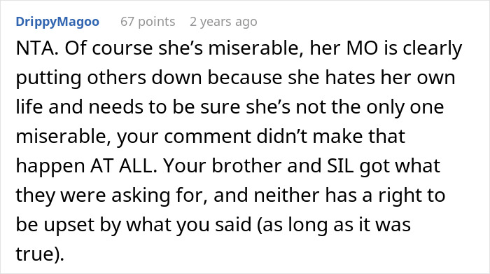 Online comment defending SIL&rsquo;s hubby amid insults, highlighting partner&rsquo;s indiscretions and resulting tension.