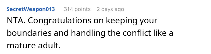 Screenshot of a forum comment praising a mother for managing airport trip drama with mature conflict resolution. Screenshot of a forum comment praising a mother for managing airport trip drama with mature conflict resolution.