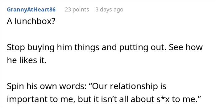 Comment about a man failing to buy Christmas presents for his girlfriend and advice on changing relationship dynamics.
