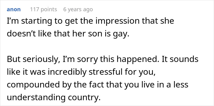 Comment section screenshot showing user anon expressing sympathy about stressful family issues and lack of acceptance in their country. Comment section screenshot showing user anon expressing sympathy about stressful family issues and lack of acceptance in their country.