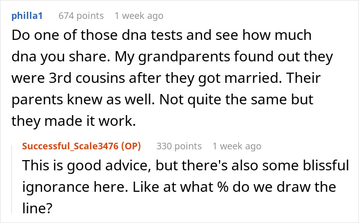Online discussion about woman discovering engagement to her first cousin after shocking family Christmas revelation.