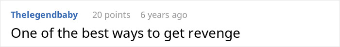 Comment text on a white background, stating one of the best ways to get revenge, related to coworker revenge and firing dispute.