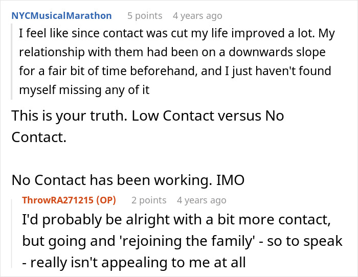 Reddit comments discussing family forgiveness and strained relationships after a brother was beaten five years ago.